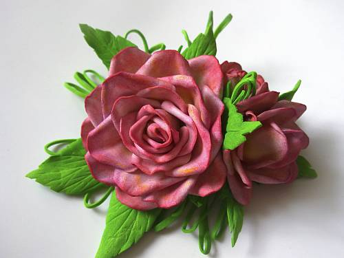 Мастер-класс по изготовлению заколки из фоамирана с роскошной розой